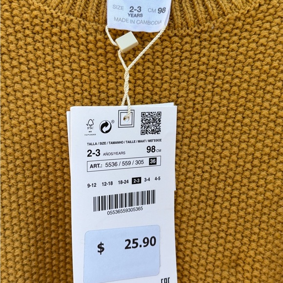 Zara Toddler Sweater 2-3 year with Wool - Picture 3 of 4